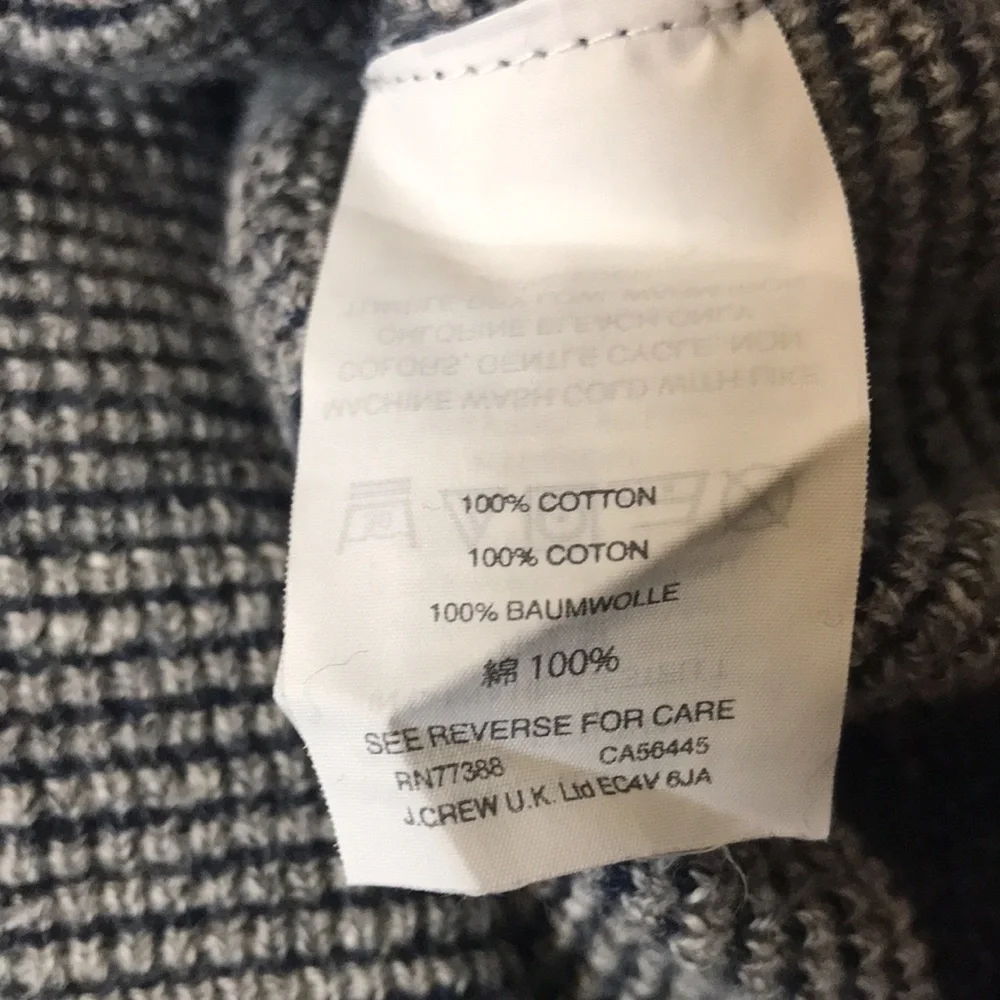 J. Crew sweater size M long sleeves 100% cotton gray blue pullover